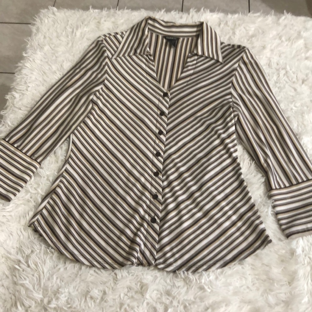 Womens anxiety button up v neck blouse